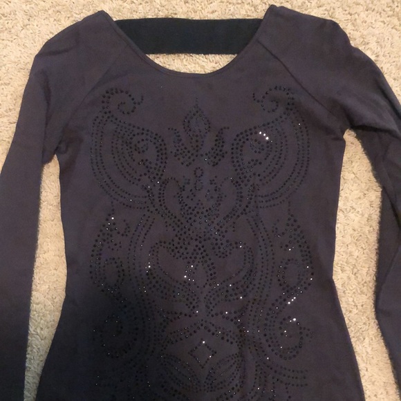 Charcoal Grey dress with stone detail - Picture 2 of 4